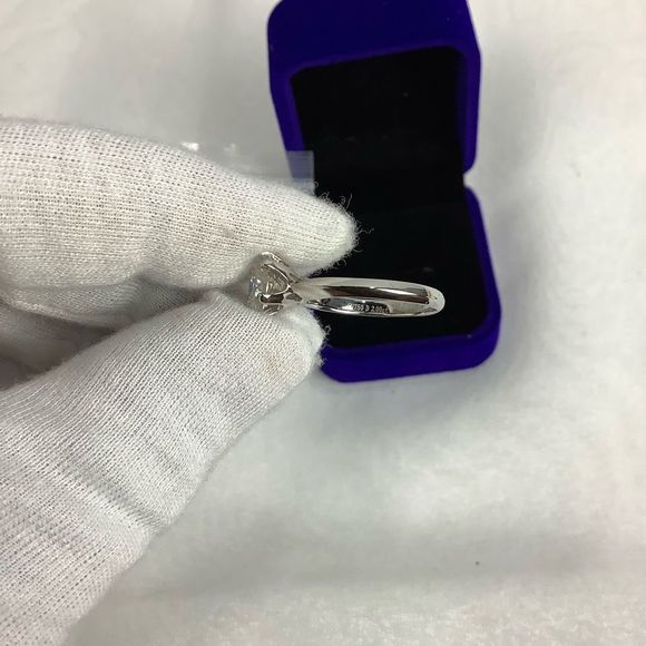 White Gold Plated Sterling Silver 100% Genuine Moissanite Diamond Ring - Picture 11 of 12